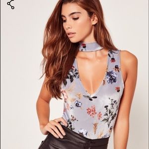 BRAND NEW ❤️ Missguided velvet choker bodysuit