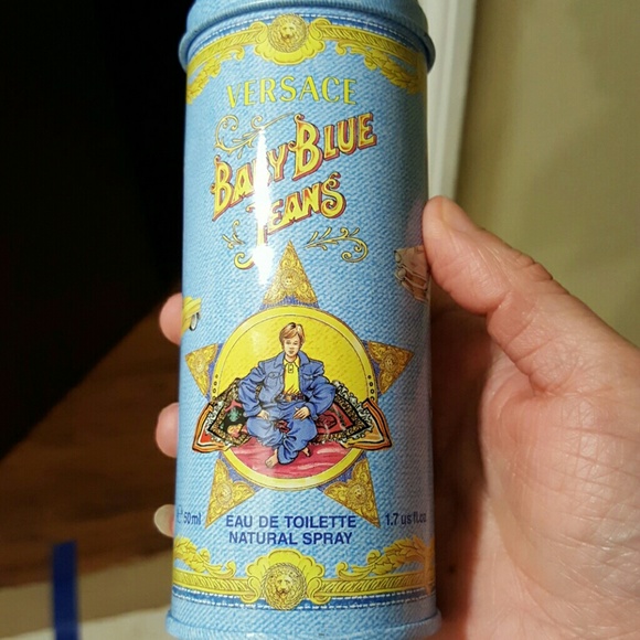 baby blue jeans versace