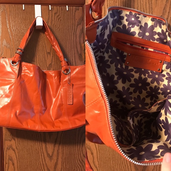 Orange leather purse