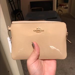 NWT Taupe Coach Wristlet