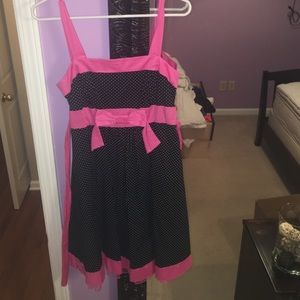 Pink black/white polka dot dress