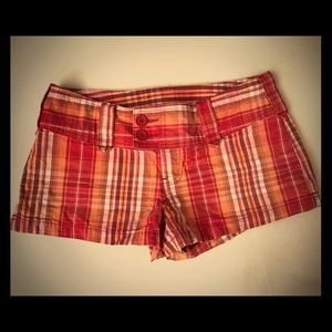 Abercrombie Checkered Red & Orange Shorts