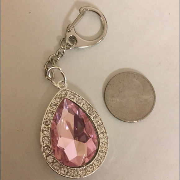 Pink Diamond Rhinestone Keychain - Picture 2 of 2