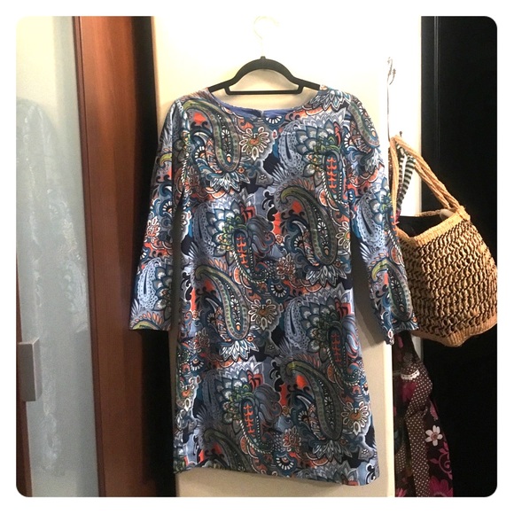 Colorful J.Crew printed silk shift dress