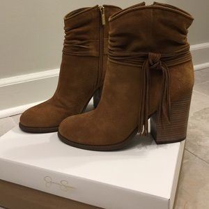 Jessica Simpson brown suede booties 8.5