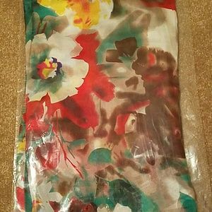 Chinese 100% silk scarf with flower printing