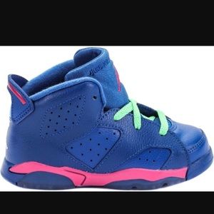 Jordan's 6 Retro BT Royal Blue/Hot Pink/Lime green