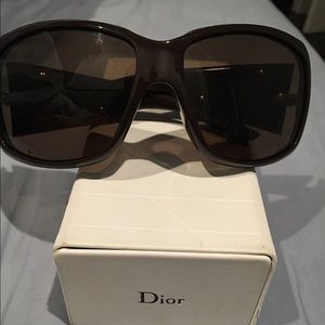 Chocolate brown Dior eyeglasses with Swarovski