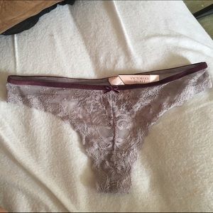Victoria's Secret purple velvet trim thong
