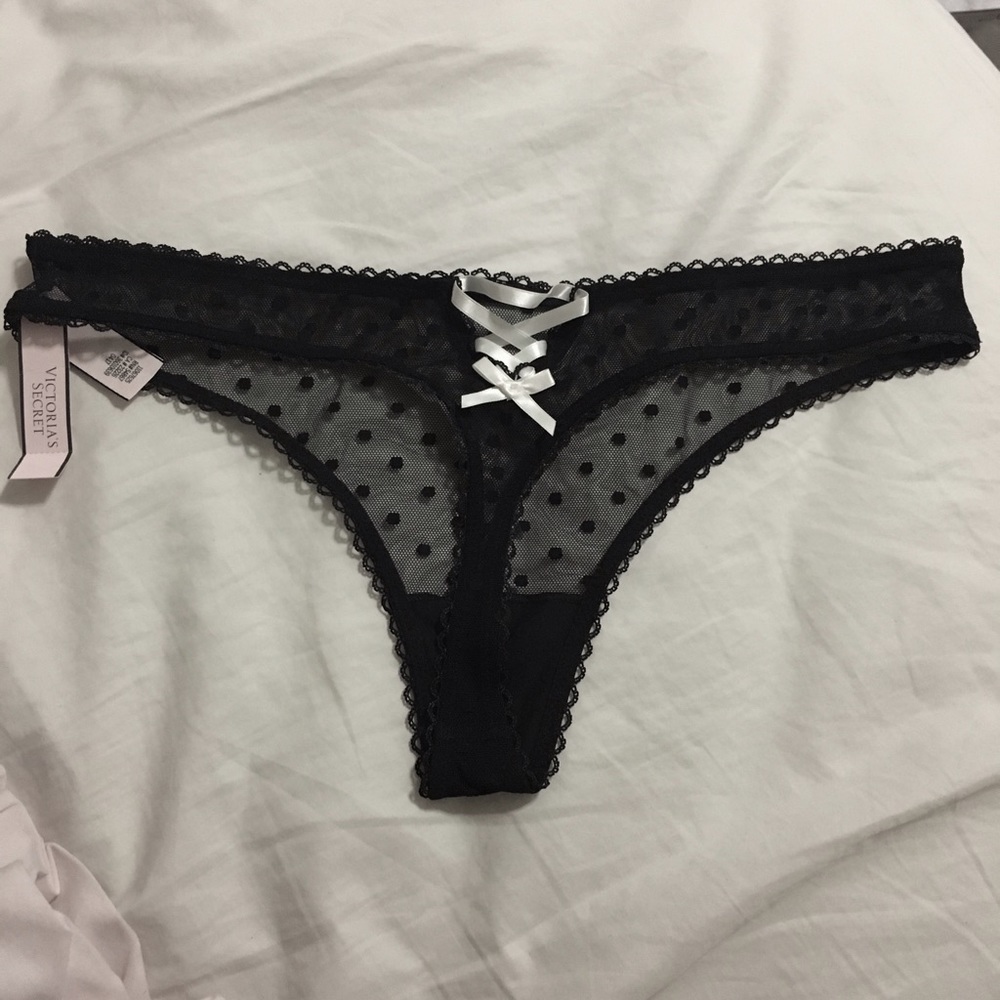 Victoria's Secret dotted lace up thong