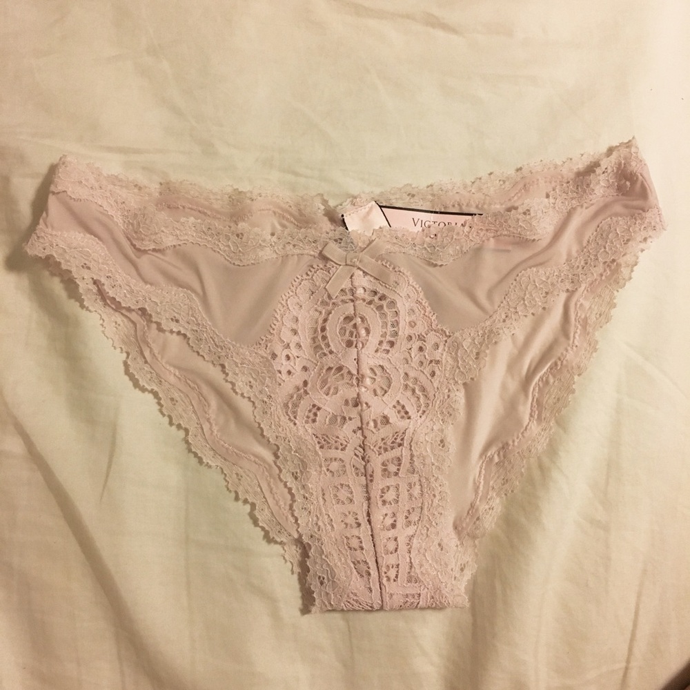 Victoria's Secret light pink lace mesh panty