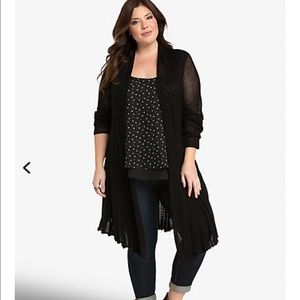 Mix stitch fit and flare cardigan torrid