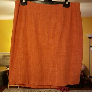Ellen Tracy rust orange linen skirt