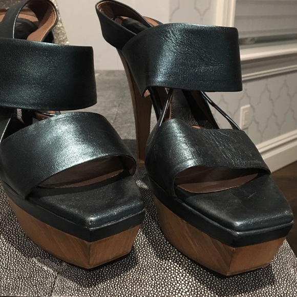 Marni metallic teal platform heels. Party!!