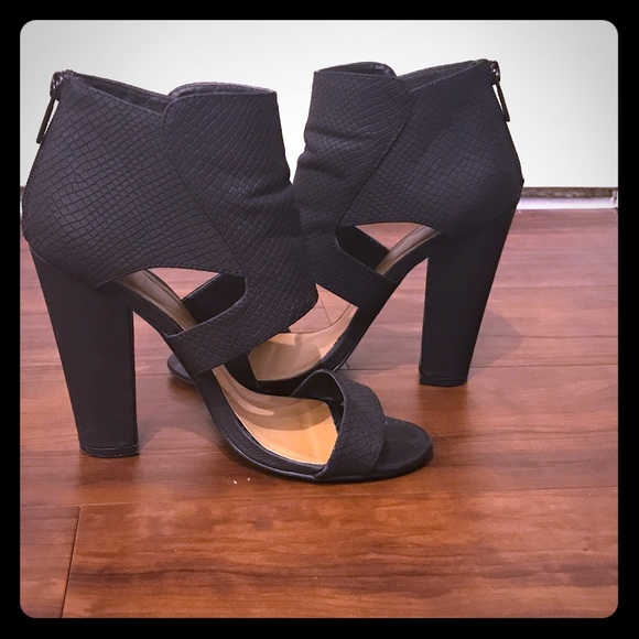 Black cutout heels
