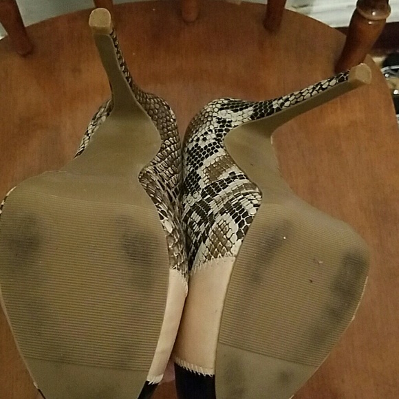 Black & Snake Skin High Heels - Picture 2 of 3