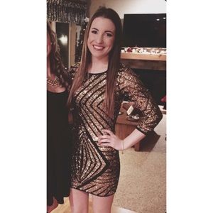 Gold & Black Sequin Dress