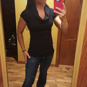 Black Express cowl neck top!