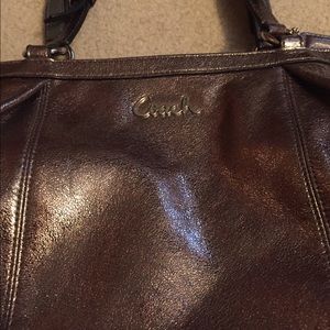Metallic Nickel colored coach purse