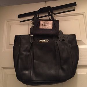 Leather Coach bag and coin purse