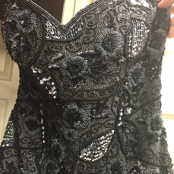 Classy drop waist beaded ball gown Made in India. - Picture 2 of 5