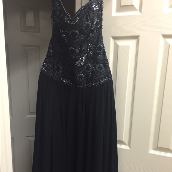 Classy drop waist beaded ball gown Made in India. - Picture 3 of 5