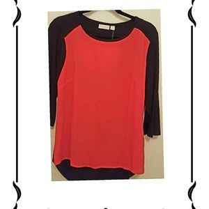 Bisou Bisou red and black blouse(L)