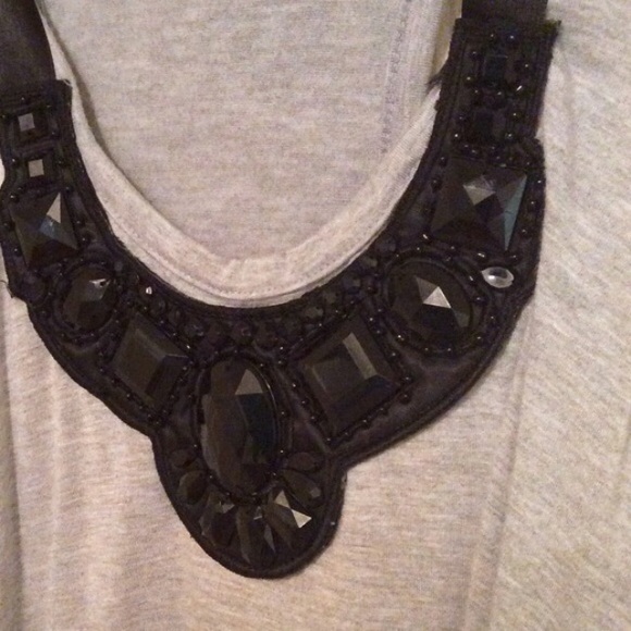 💥WKND SALE💥 LUSH Gray Embellished Bib Tank - Picture 4 of 4