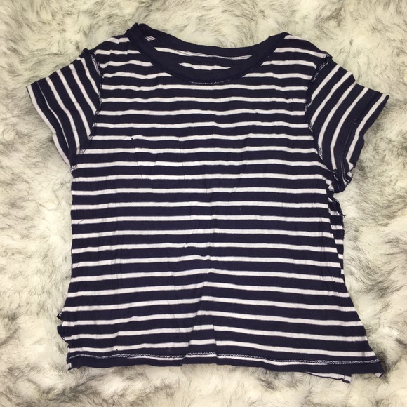 Striped casual crop top