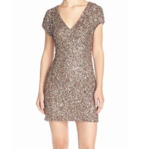 Parker Cluster Beaded V Neck Dress