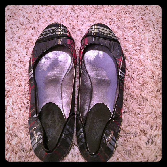 Coach plaid flats