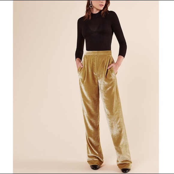 Reformation Jones Pants - Gold BNWT - Picture 2 of 3