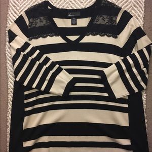 Black and cream sweater