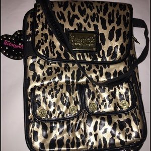 Betsey Johnson Pussie Cat Leopard Laptop Crossbody