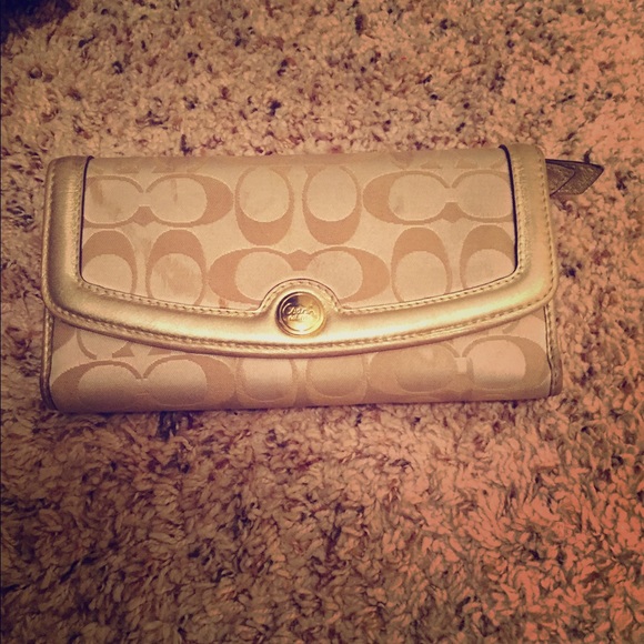 Gold Coach checkbook wallet