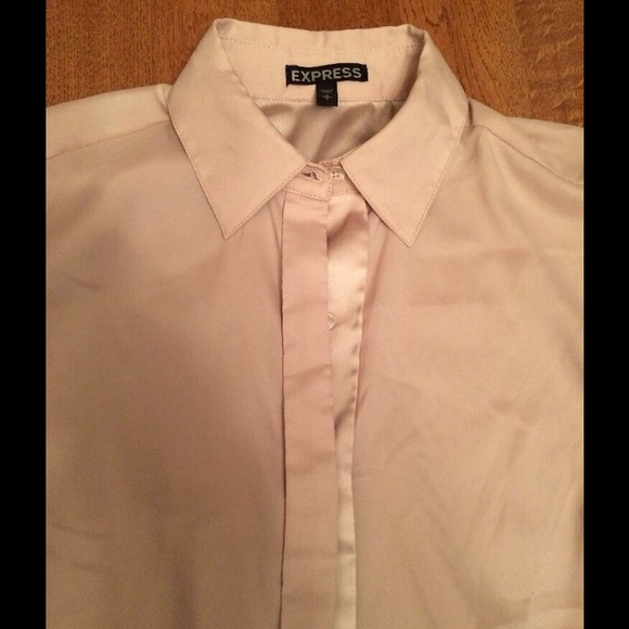 Express Light Rose Long Sleeve Blouse, S - Picture 2 of 3