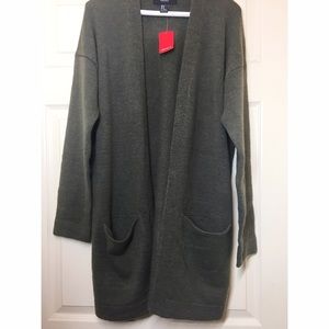 Grey/olive long cardigan