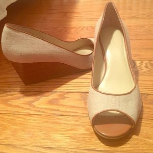 Nine West peep toe wedges