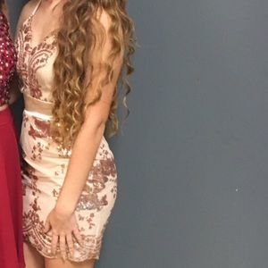 GREEN sequin homecoming dress