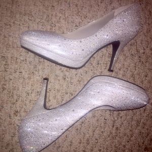 Cinderella sparkly silver heels! Size 10