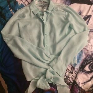 Candies Mint Green Dressy Shirt