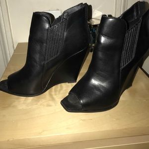 Zara black wedge booties 39