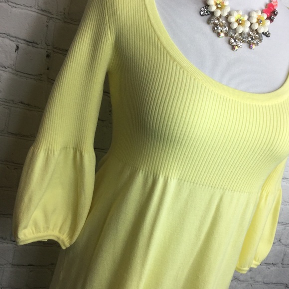 NWOT🌺Lemon Yellow Sweater DRESS/TUNIC🌺 - Picture 2 of 4