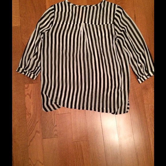 Forever 21 Black and White Striped Blouse - Picture 2 of 3