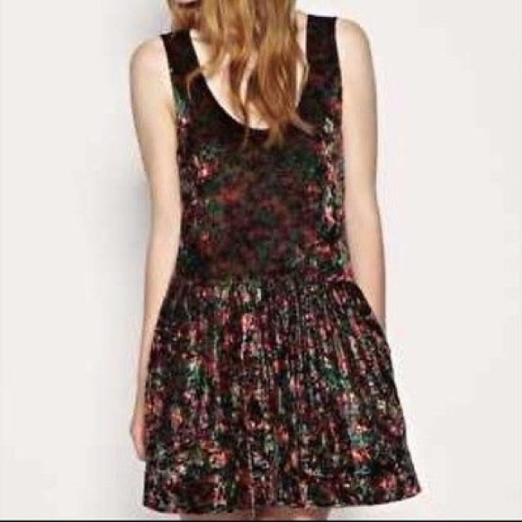 Free People floral velvet dress