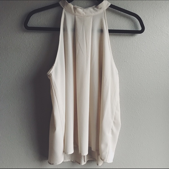 •blush high neck chiffon tank•