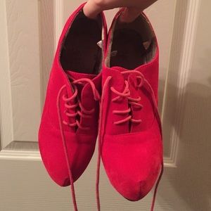 Red Lace Up Heels