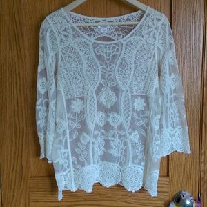 Lace white top