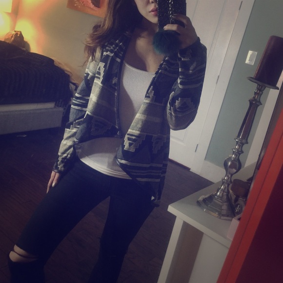 Tribal Aztec fall sweater cardigan