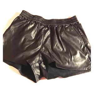 H&M black faux leather shorts